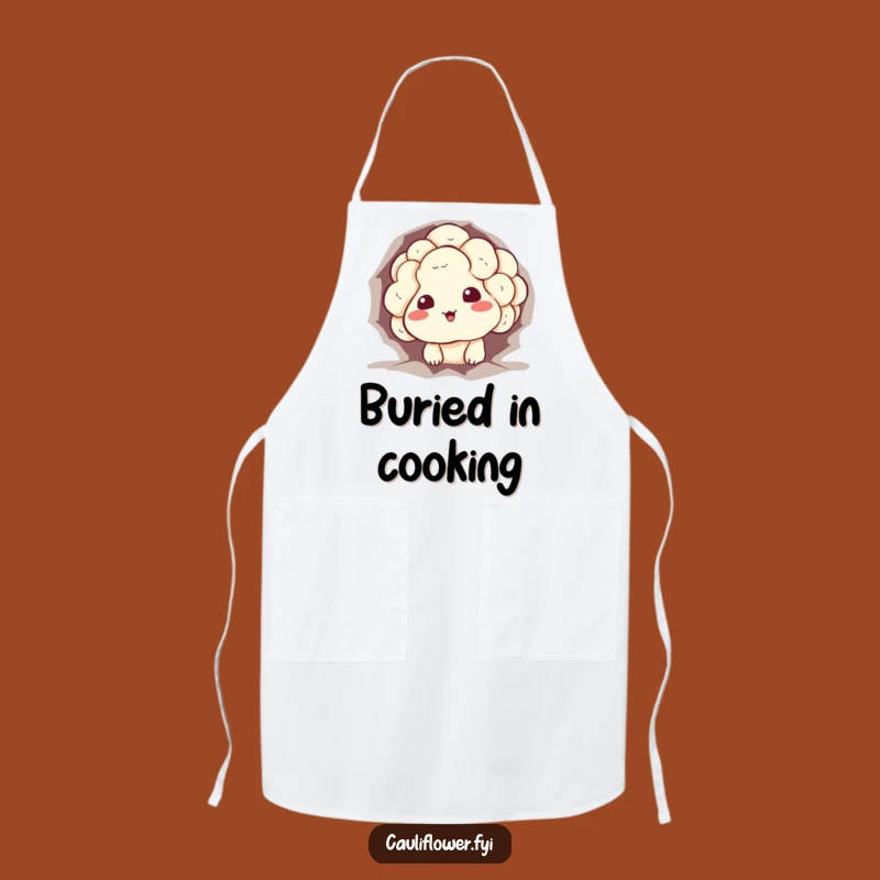 Funny Kitchen Apron: Stuck Cauliflower Chef for Humorous Meal Prep