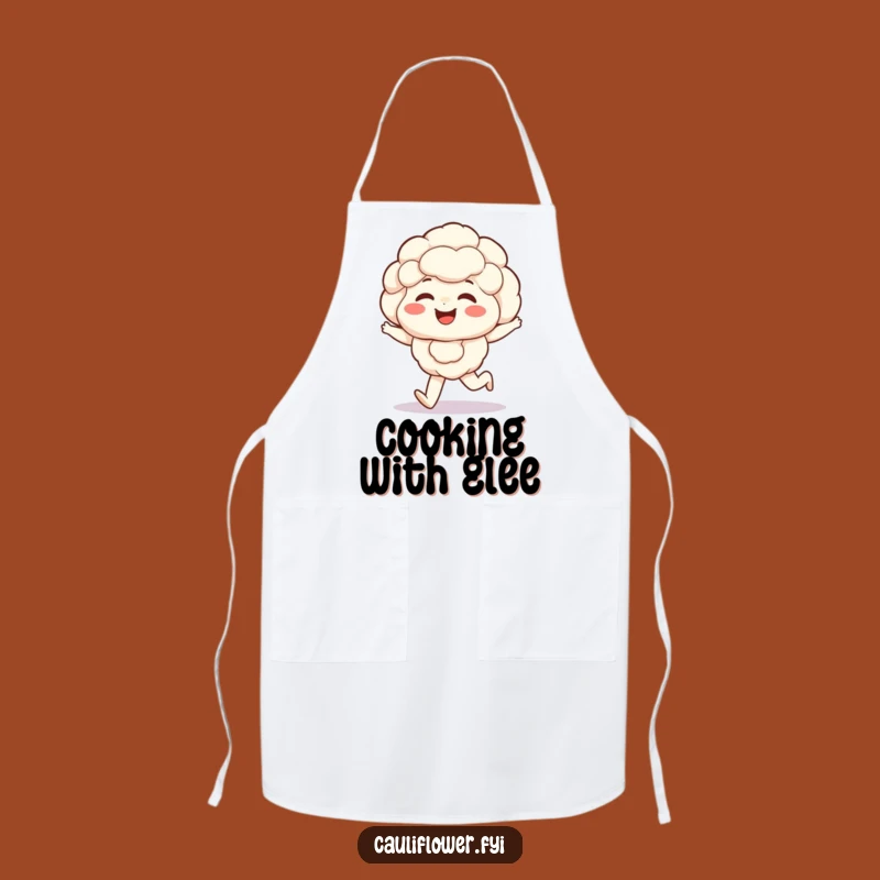 Funny Giggling Cauliflower Apron: Happy Veggie Skipper Chef's Gift