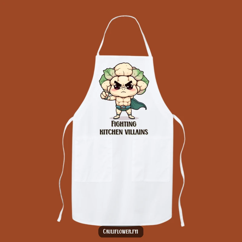 Funny Superhero Cauliflower Apron, Protective Veggie Hero Bib for a Hilarious Gift