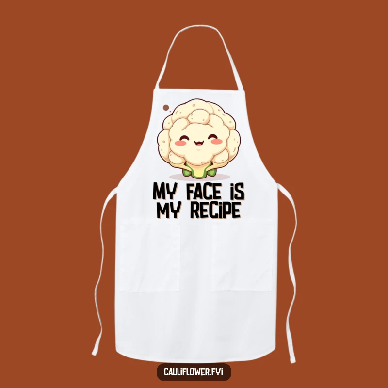Funny Cauliflower Kitchen Face Apron: Cook with a Hilarious Veggie Expression
