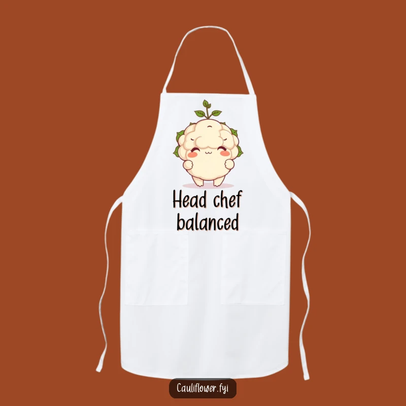 Funny Cauliflower Sprout Balance Apron: Cook with Whimsical Charm