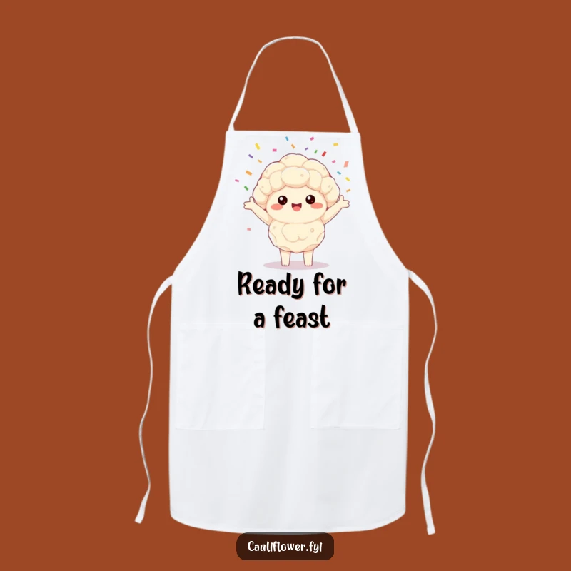 Funny Kawaii Cauliflower Apron: Joyful Chef's Confetti Spinner, Gift