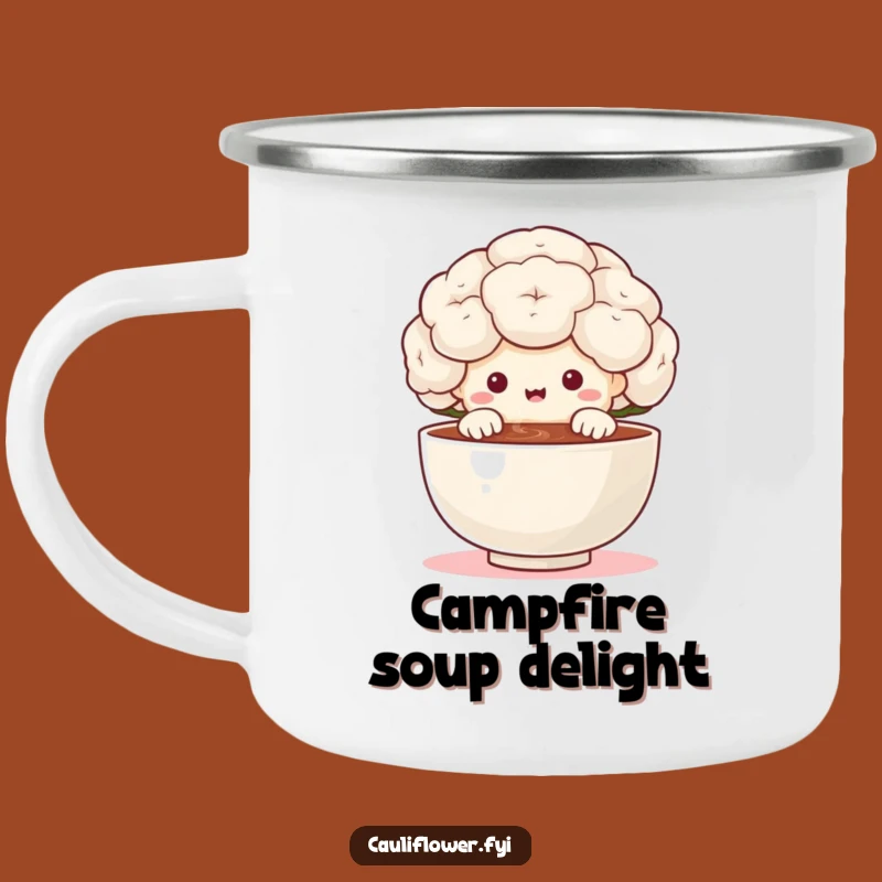 Funny Cauliflower Delight Camping Mug: Peeking Veggie Outdoor Gift