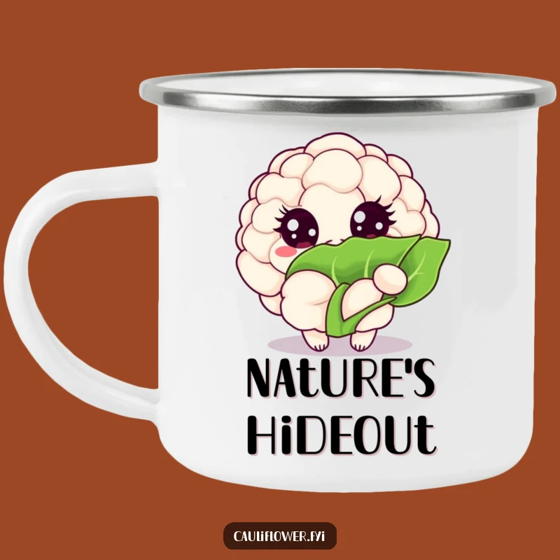 Funny Peekaboo Cauliflower Camping Mug: Sparkling Veggie Outdoor Gift