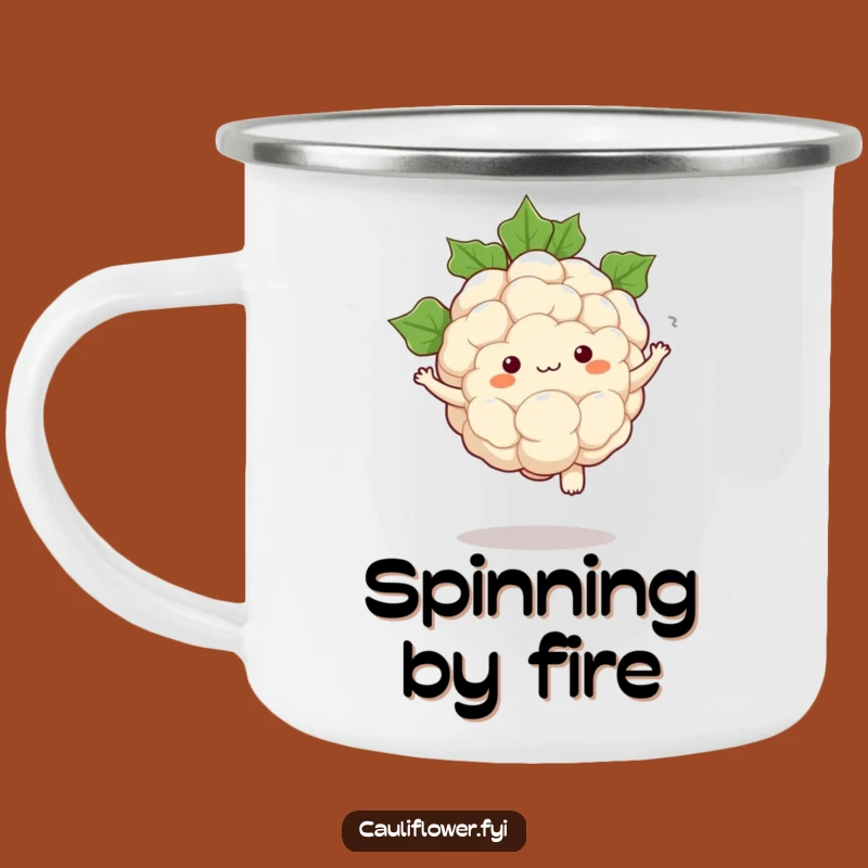 Funny Kawaii Cauliflower Pirouette Camping Mug: Cute Sips Outdoors