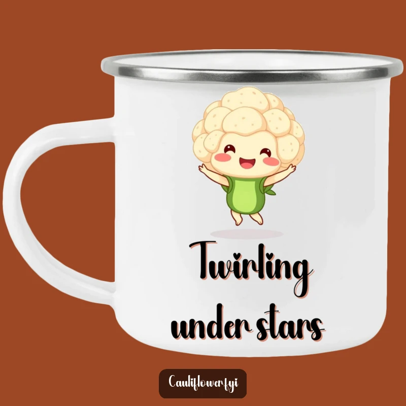Funny Cauliflower Pirouette Camping Mug - Dance Under the Stars with Style
