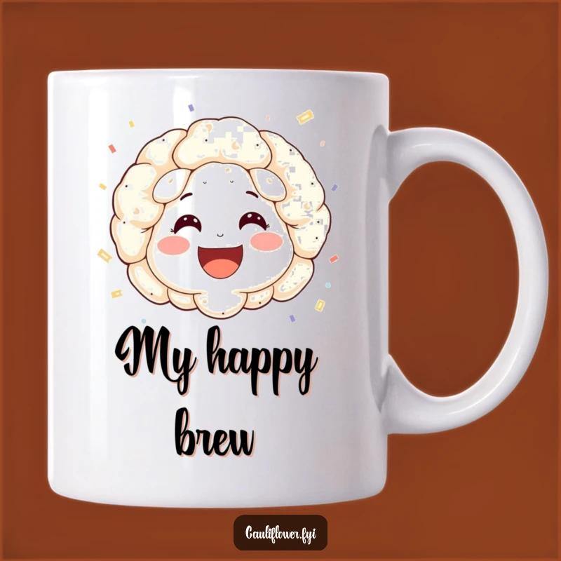 Funny Cauliflower Confetti Mug: Joyful Veggie Celebration Gift