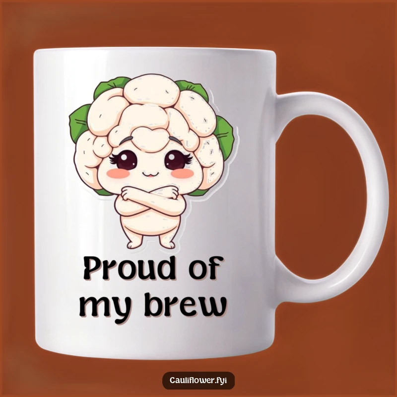 Funny Cauliflower Proud Mug - Confident Veggie Gift for a Smug Smile