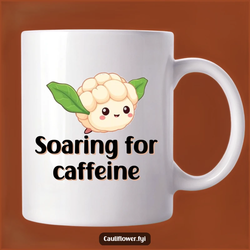 Funny Flying Cauliflower Flirt Mug, Tiny Veggie Dreams for a Hilarious Gift