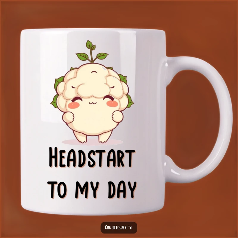 Funny Cauliflower Sprout Balance Mug: Whimsical Veggie Gift for a Good Laugh