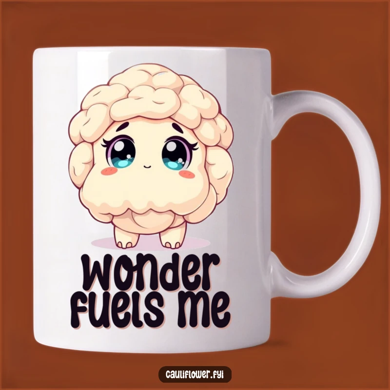 Funny Awestruck Cauliflower Mug - Wide-Eyed Veggie Wonder Gift