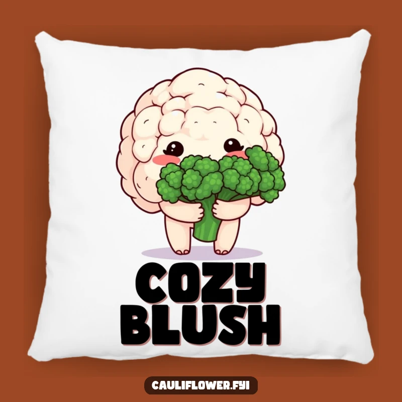 Funny Kawaii Cauliflower Pillow - Cozy Shy Veggie Accent for Gentle Homes