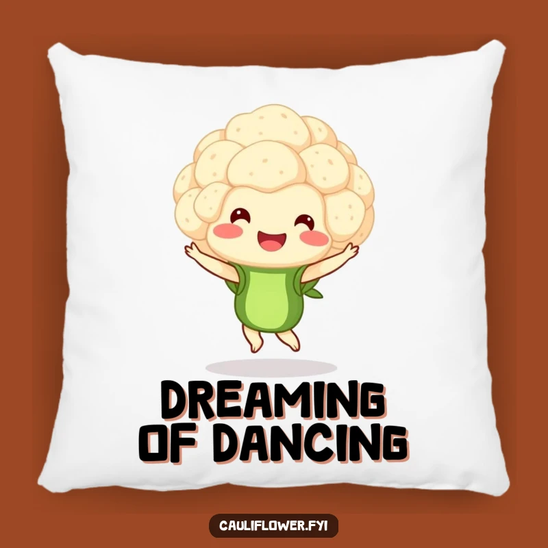 Funny Cauliflower Pirouette Pillow - Dance-Inspired Comfort for Your Home