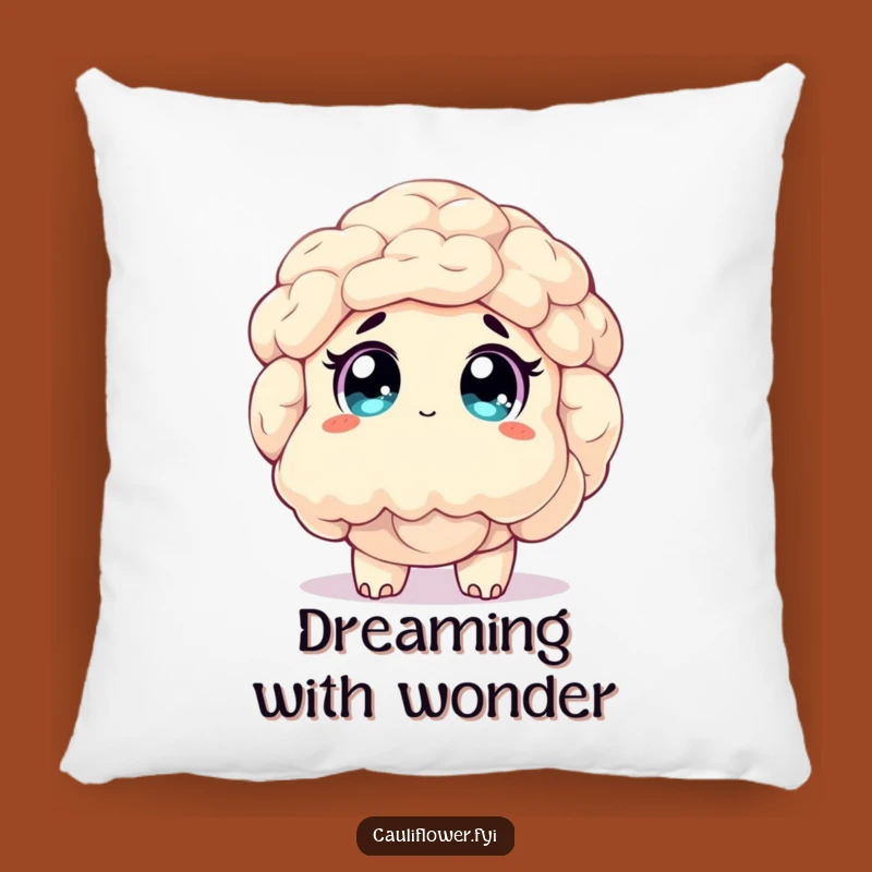 Funny Awestruck Cauliflower Pillow - Cozy Veggie Wonder Decor Gift