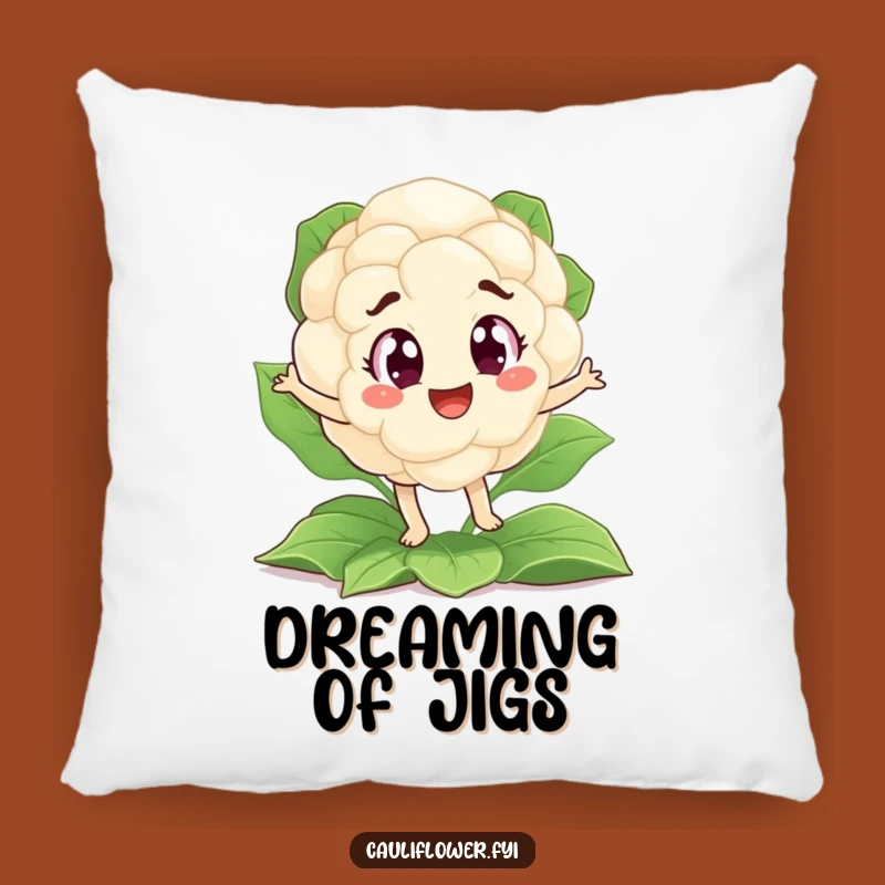 Funny Cauliflower Jig Pillow: Cuddle Up with a Dancing Veggie