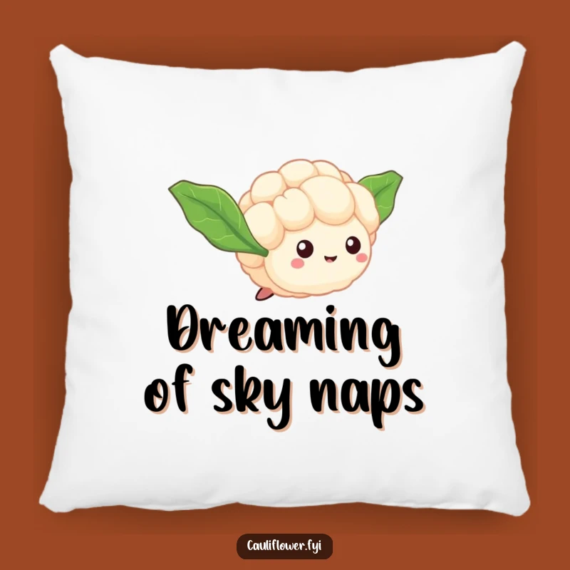 Funny Flying Cauliflower Flirt Pillow, Dreamy Veggie Cushion for a Hilarious Gift