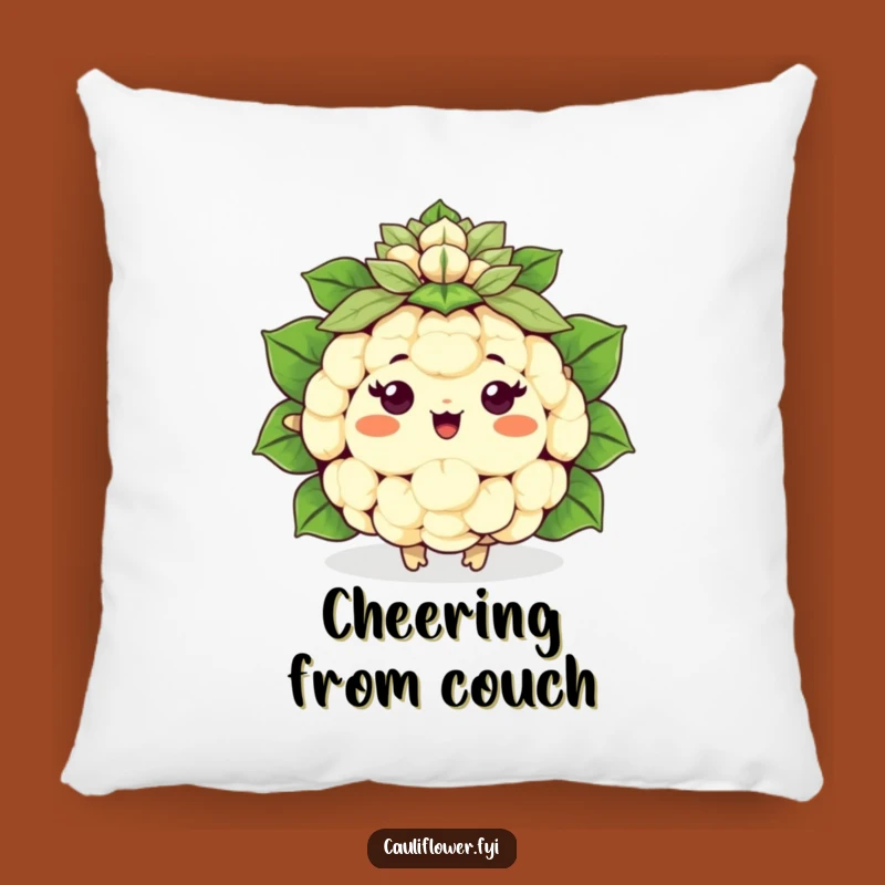 Funny Kawaii Cauliflower Cheer Pillow - Cozy Humorous Support