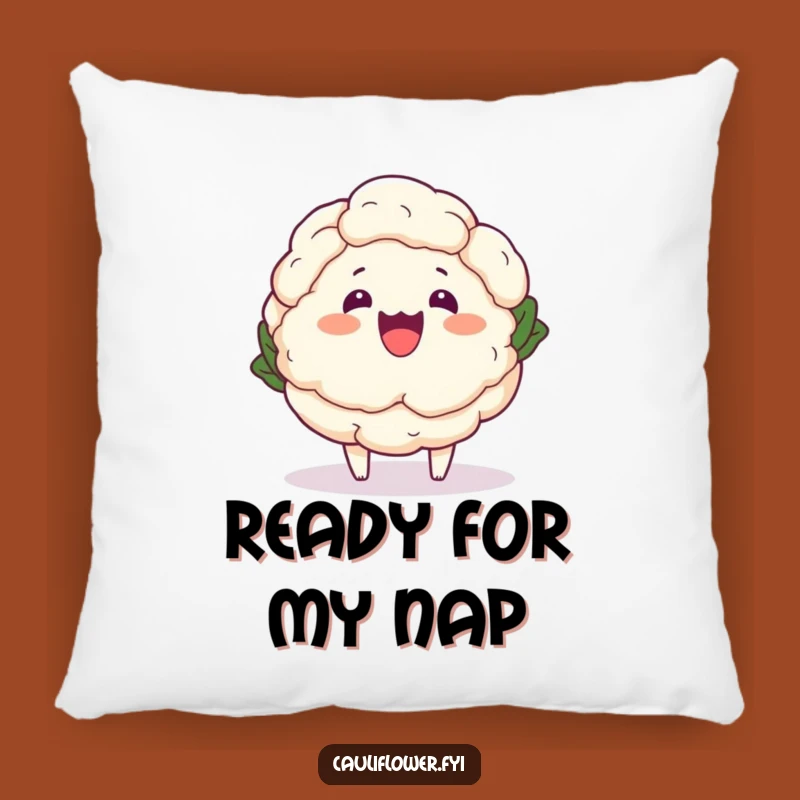 Funny Kawaii Cauliflower Wobble Pillow - Cozy Cartoon Veggie Accent Gift