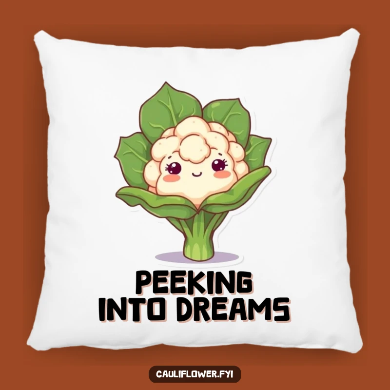 Funny Kawaii Cauliflower Peek Pillow: Cuddle Up with Playful Surprise!