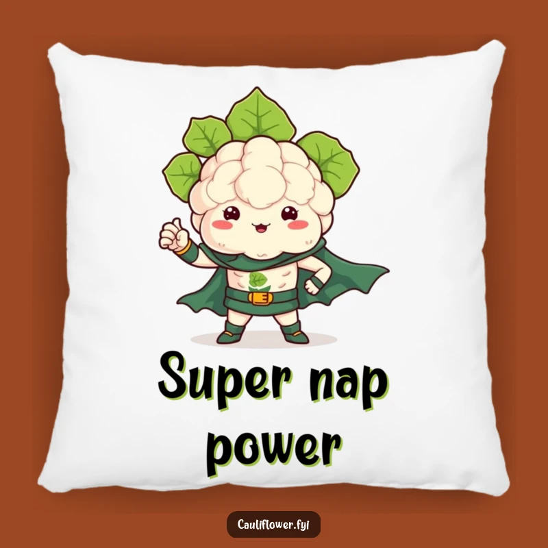 Cute Kawaii Cauliflower Superhero Pillow - Comfy & Mighty Gift