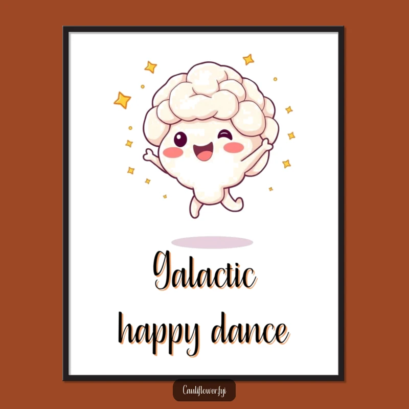 Funny Cauliflower Jump Digital Art - Instant Joyful Burst!