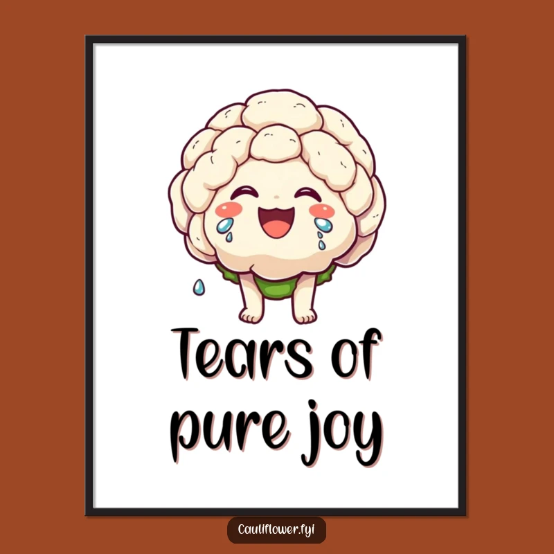 Funny Laughing Cauliflower Digital Art: High-Res Humorous Joy Art