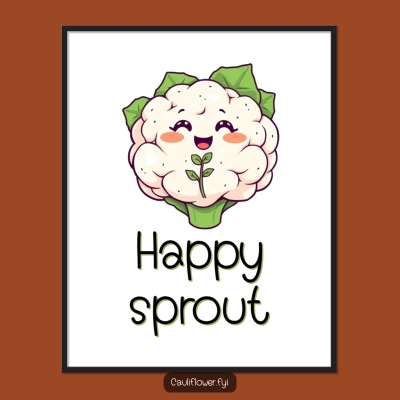 Funny Cauliflower Digital Art - Veggie Print for Instant Joyful Growth