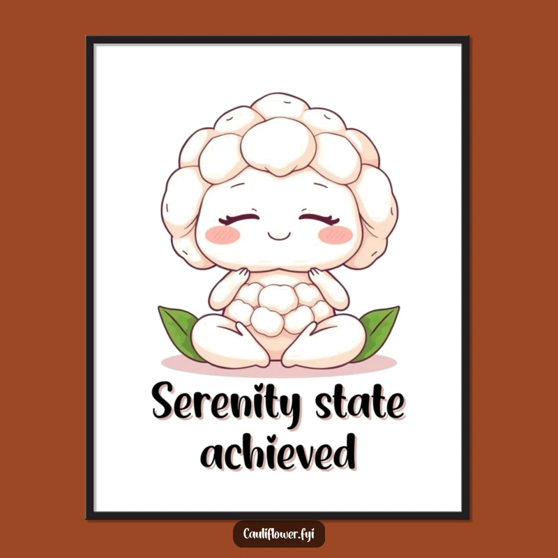 Funny Meditating Cauliflower Digital Art: Instant Veggie Peace Decor!