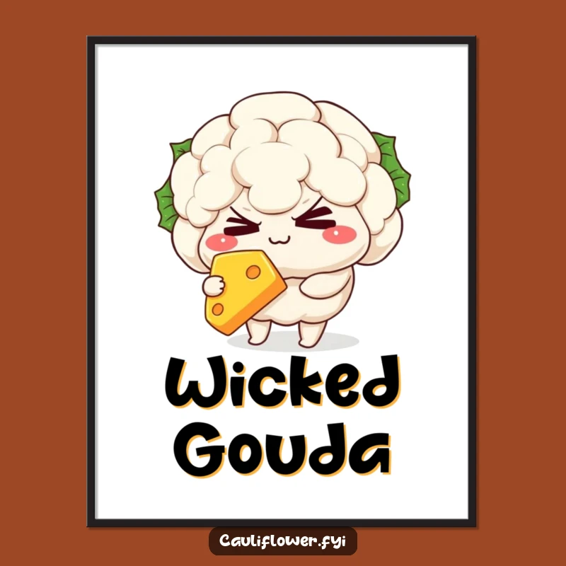 Funny Kawaii Cauliflower Cheese Digital Print: Instant Hilarious Art