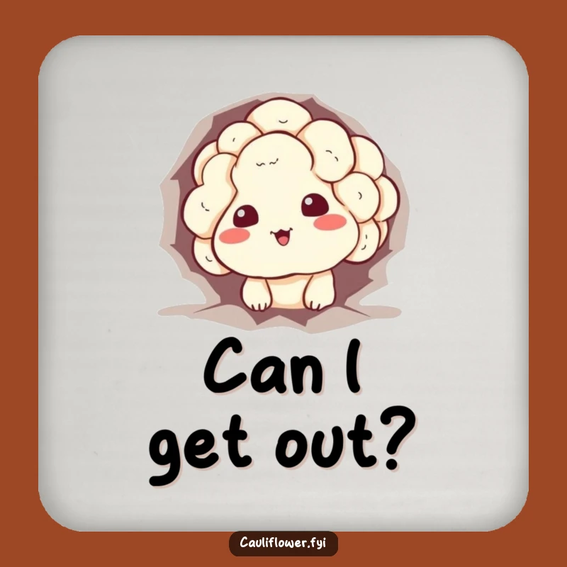 Funny Cauliflower Coaster Set: Sheepish Grin Veggies for Table Protection