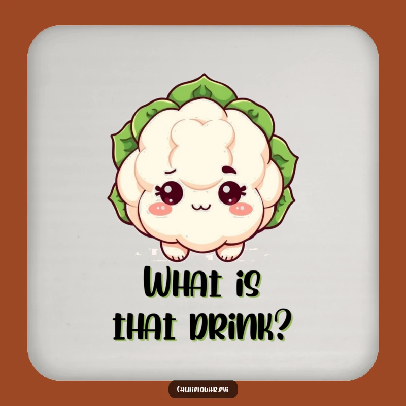 Funny Kawaii Cauliflower Coaster: Sassy Eyebrow Table Protector