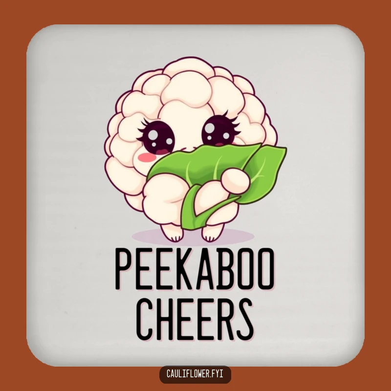 Funny Peekaboo Cauliflower Coaster: Sparkling Veggie Protector