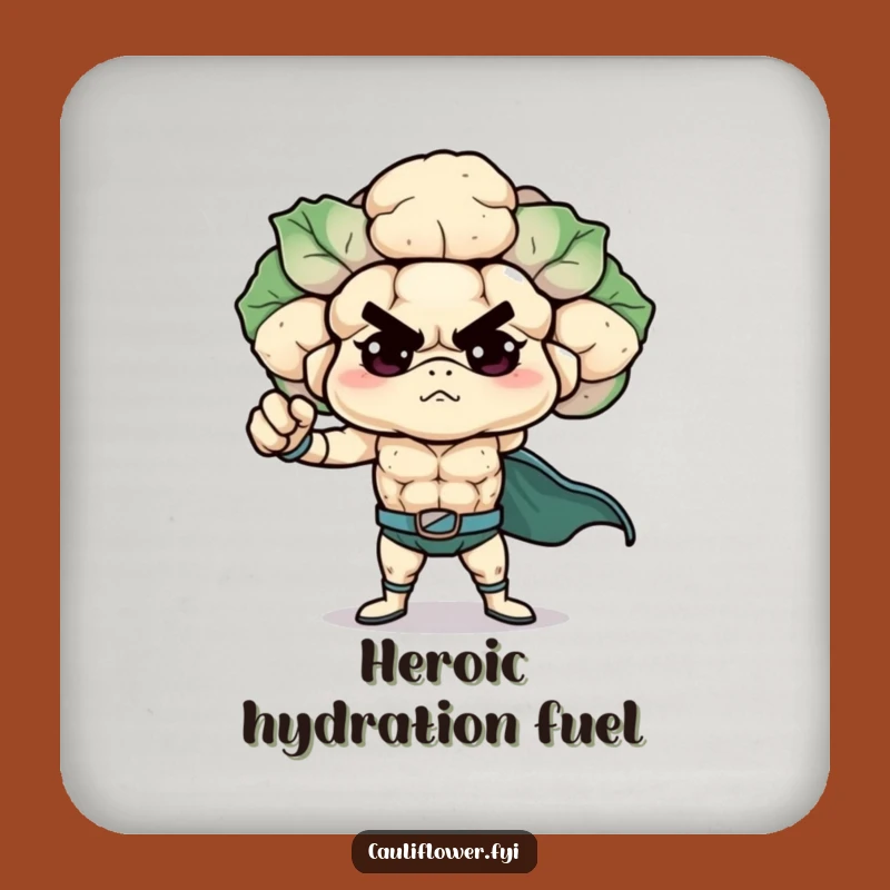 Funny Superhero Cauliflower Coaster, Protective Veggie Hero Drink Holder for a Hilarious Gift