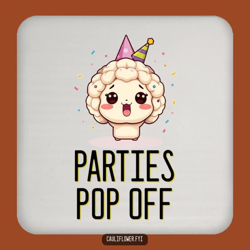 Funny Surprised Kawaii Cauliflower Coaster - Protect Surfaces with Humor