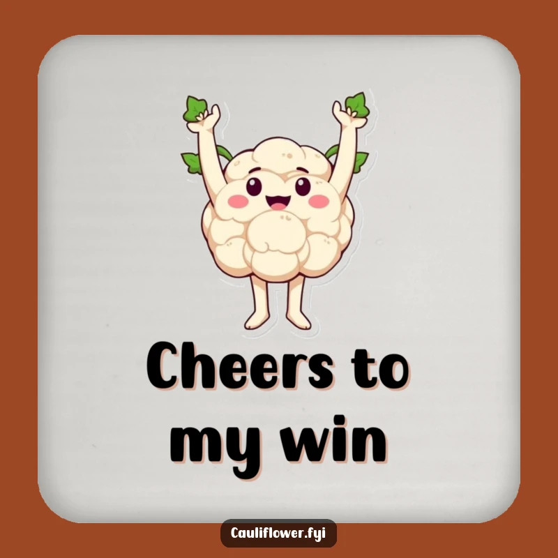 Funny Victorious Cauliflower Coasters: Protect Your Surfaces With Triumph!