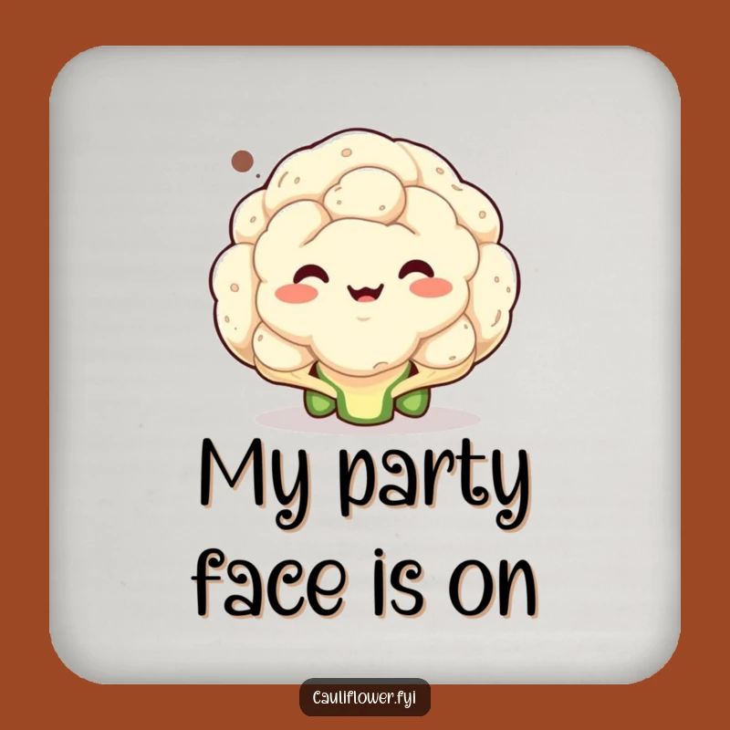 Funny Cauliflower Face Coasters: Protect Surfaces with Hilarious Veggie Expressions