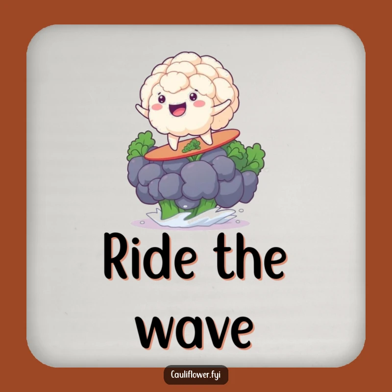 Funny Surfing Cauliflower Coasters: Protect Your Surfaces, Veggie Style!
