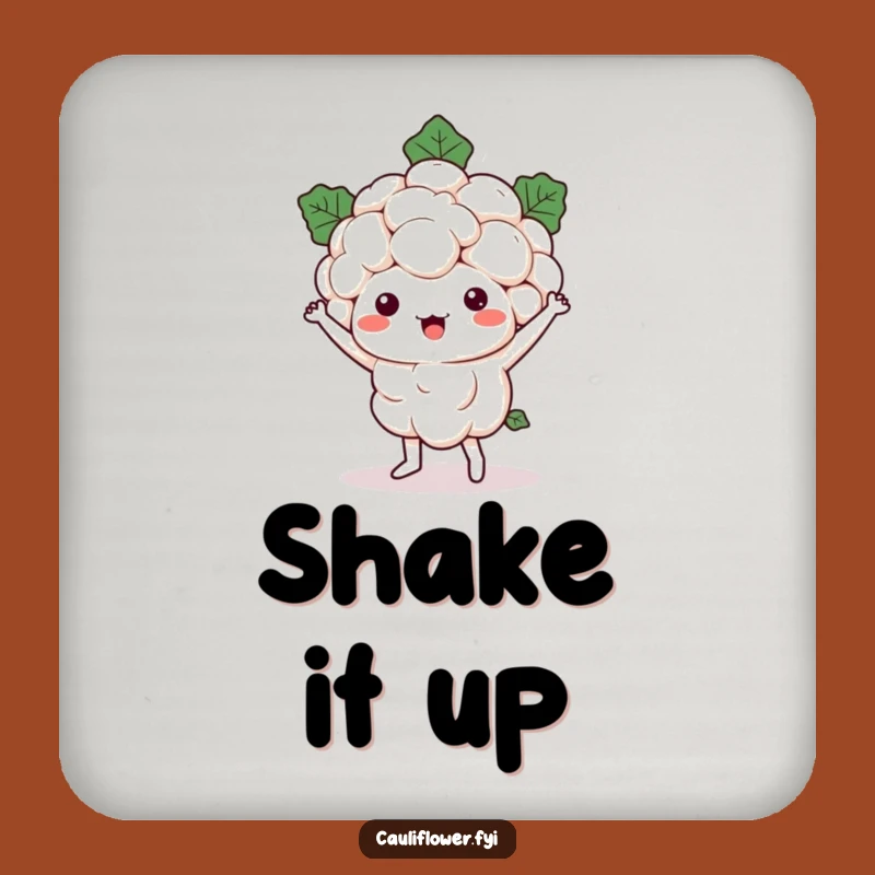 Funny Kawaii Cauliflower Drink Coaster: Protect Surfaces with Hilarious Veggie Moves!