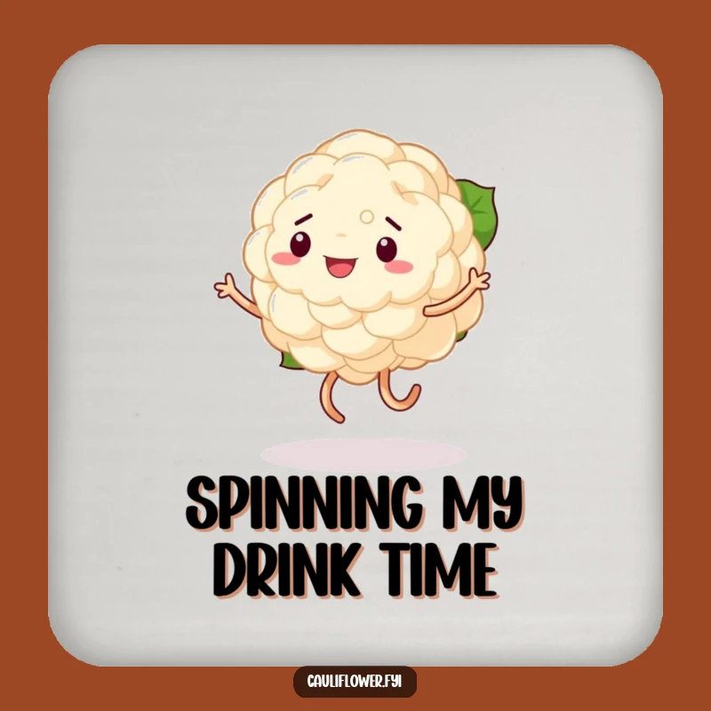 Funny Cauliflower Wobble Dance Coasters: Protect Surfaces with Hilarious Veggie Art