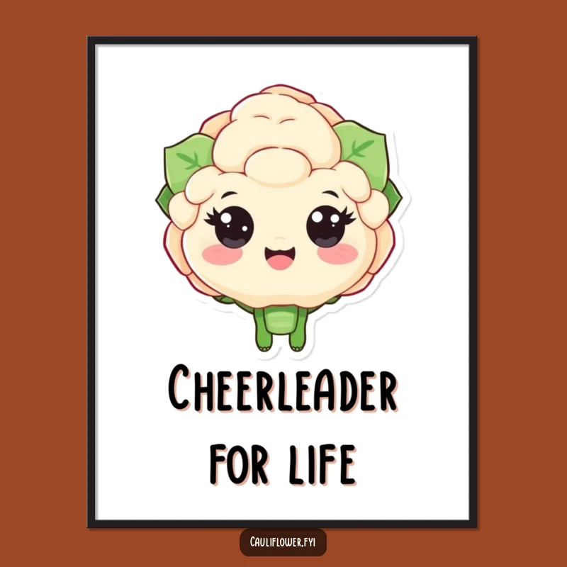 Funny Cauliflower Cheering Poster - Vibrant Art for an Uplifting Space
