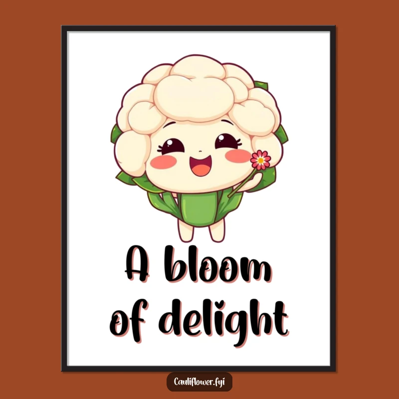 Funny Cauliflower Flower Poster - Art of Generosity!