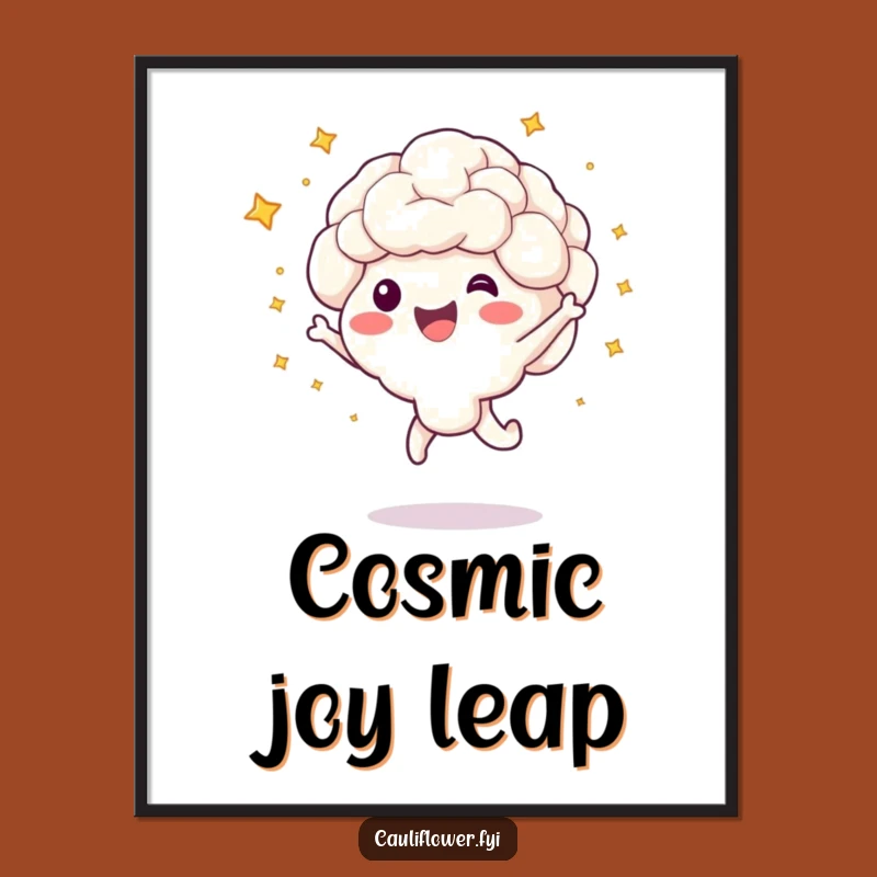 Funny Cauliflower Jump Poster - Art of Exuberance!