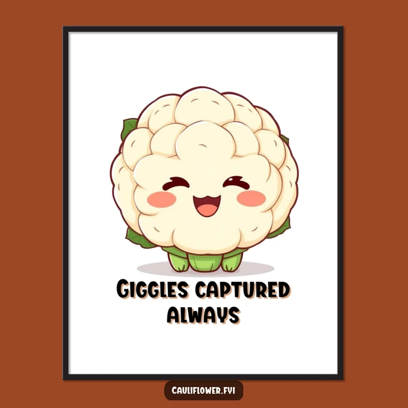 Funny Kawaii Cauliflower Laugh Poster: Decorate with Pure Delight!
