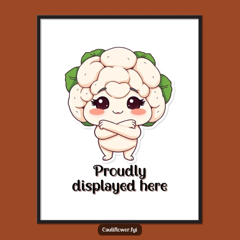 Funny Cauliflower Proud Poster - Art That Exudes Veggie Confidence