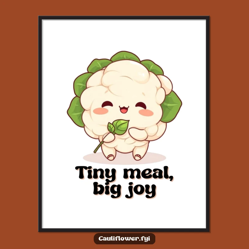 Funny Kawaii Cauliflower Poster: Adorable Veggie Friendship Art for Your Wall!