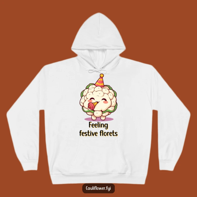 Cozy Kawaii Cauliflower Party Fueled Hoodie - Warm Funny Gift