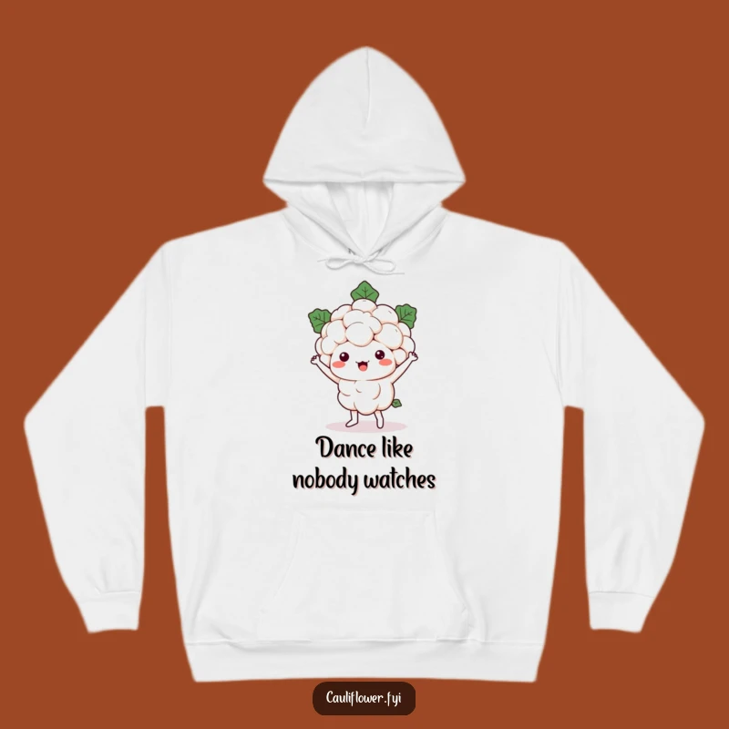 Funny Kawaii Cauliflower Hoodie: Cozy Up in Hilarious Veggie Dance Vibes!