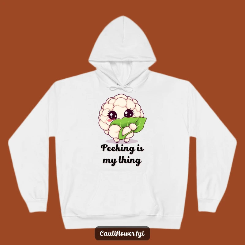 Funny Peekaboo Cauliflower Hoodie: Cozy Sparkling Veggie Gift
