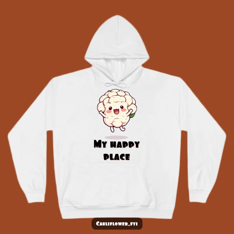 Funny Kawaii Cauliflower Hop Hoodie: Cozy & Joyful Veggie Apparel