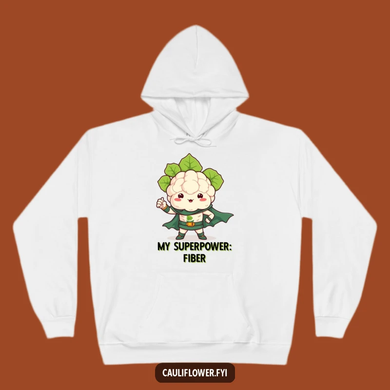 Cozy Kawaii Cauliflower Superhero Hoodie - Warm & Mighty Gift
